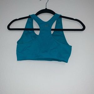 Neon blue sports bra